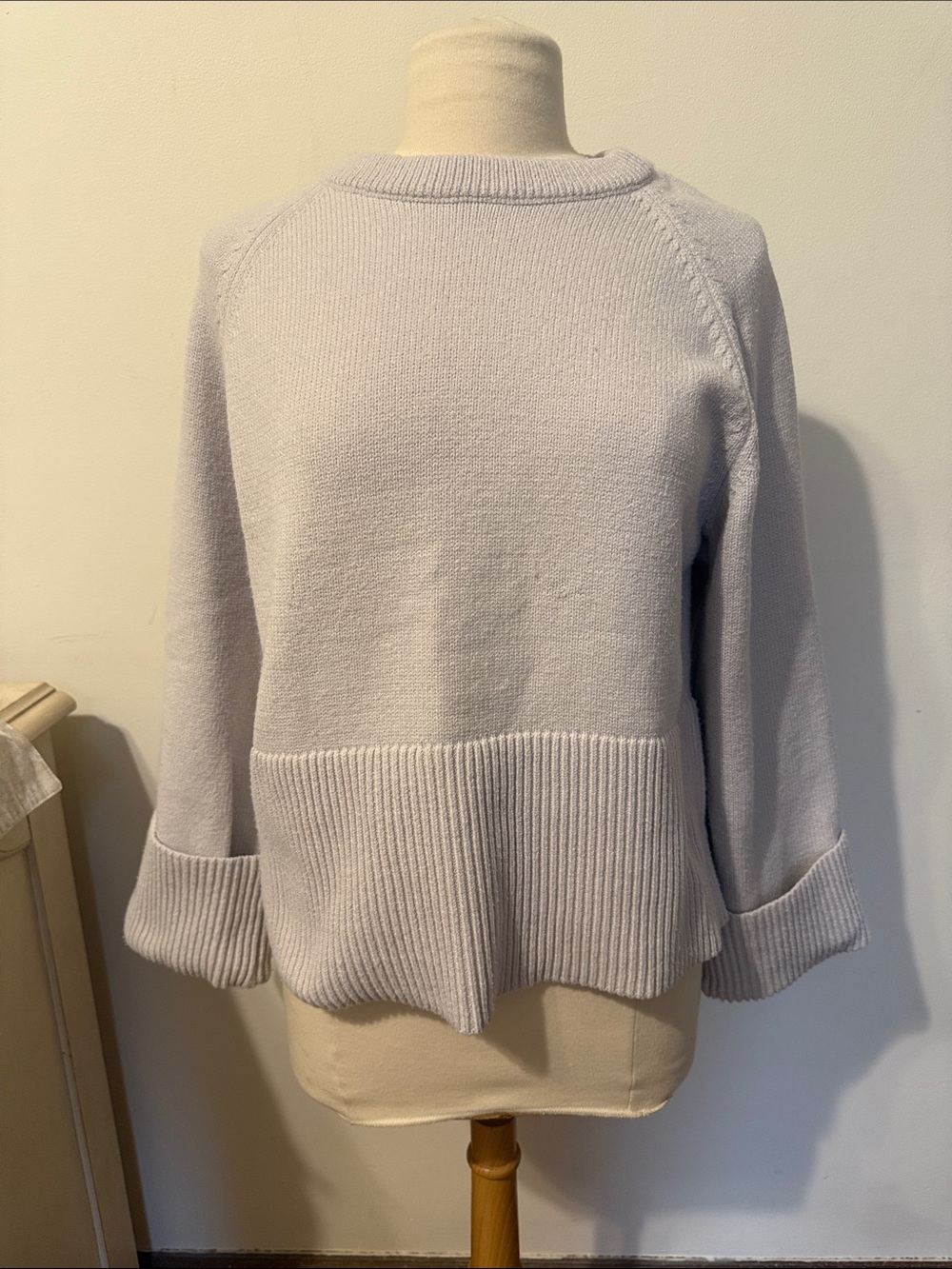 Soft Light Grey Crewneck Pullover Sweater